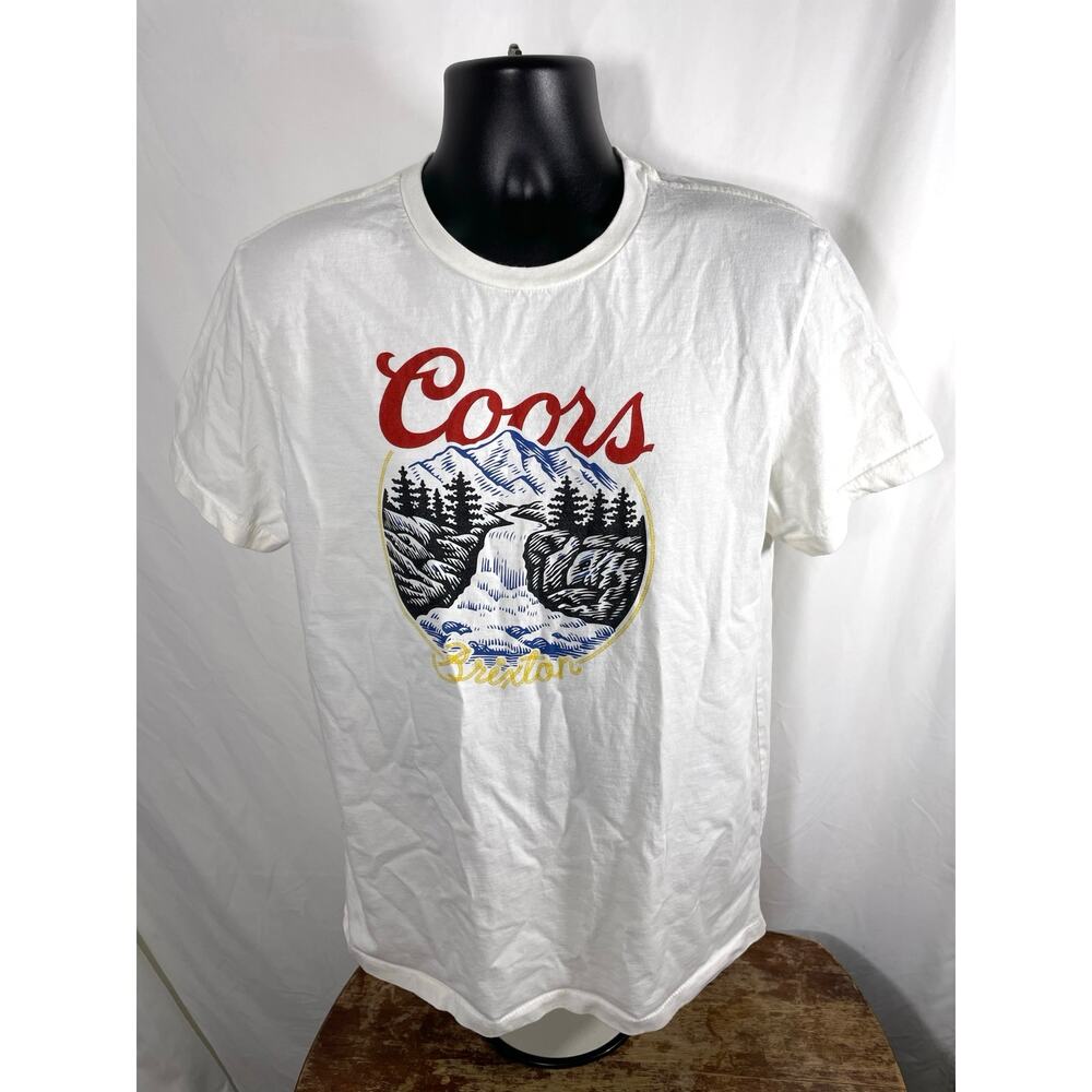 Brixton Coors T-Shirt White Large Mountain Graphic